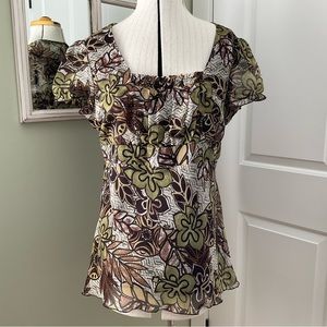 DRESS BARN,  FLORAL BLOUSE, SIZE:XL